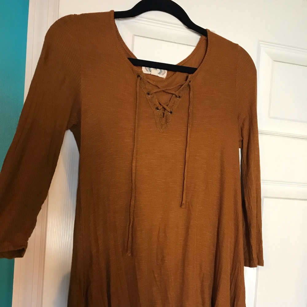 Mustard hi-low tunic